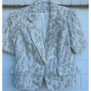 Vintage Alberto Makali Linen Animal Print Blazer